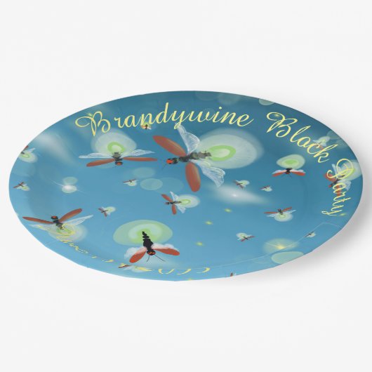 Summer Firefly Blue Ombre Custom Papieren Bordje (Gekanteld)