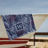 Summer Fireworks Pattern Monogram Strandlaken