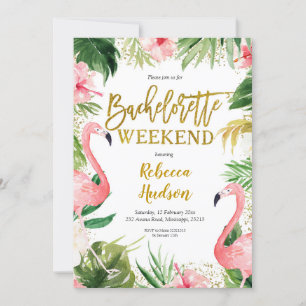 Summer Flamingo Bachelorette Weekend Uitnodiging