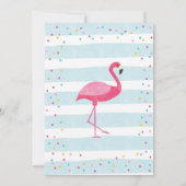 Summer Flamingo Birthday Invitation, Flamingle Kaart (Achterkant)