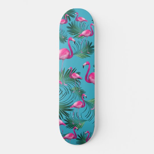Summer Flamingo Palm Vibes #2 Skateboard (Voorkant)