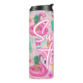 Summer Flamingo Tumbler | Pink Beach Drinkware Thermosbeker (Gedraaid links)