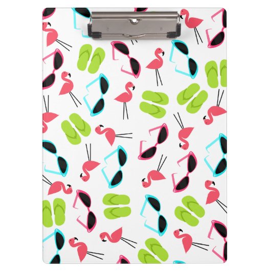 Summer Flamingos Pattern Klembord (Voorkant)