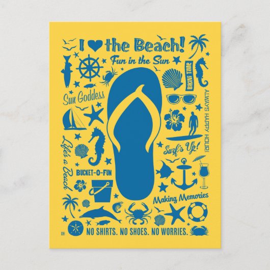 Summer Flip Flop Pattern Briefkaart (Voorkant)