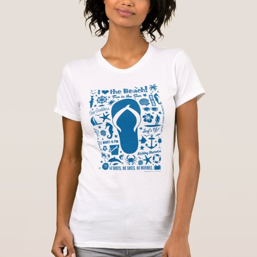 Summer Flip Flop Pattern T-shirt (Voorkant)
