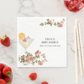 Summer Floral Brunch Bubbly Champagne Baby shower Servet (Insitu)