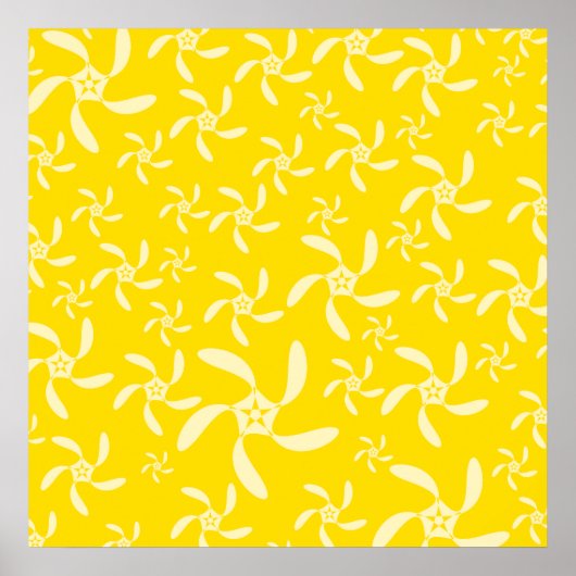 Summer Floral Design. Zonnig Geel. Poster (Voorkant)