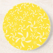 Summer Floral Design. Zonnig Geel. Zandsteen Onderzetter (Voorkant)