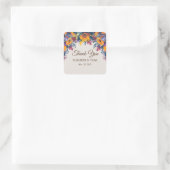 Summer Floral elegant Dank je Vierkante Sticker (Tas)