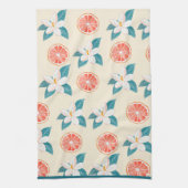 Summer Floral Grapefruit – Coastal Citrus Design Theedoek (Verticaal)