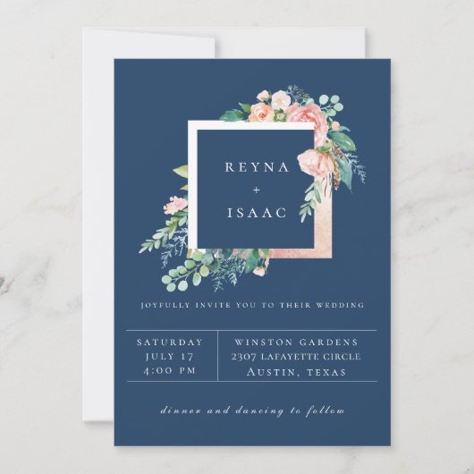 Summer Floral Wedding Invitation Aankondiging (Voorkant)