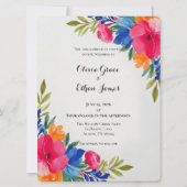 Summer Floral Wedding Invitations - Floral Design Kaart (Voorkant)