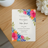 Summer Floral Wedding Invitations - Floral Design Kaart
