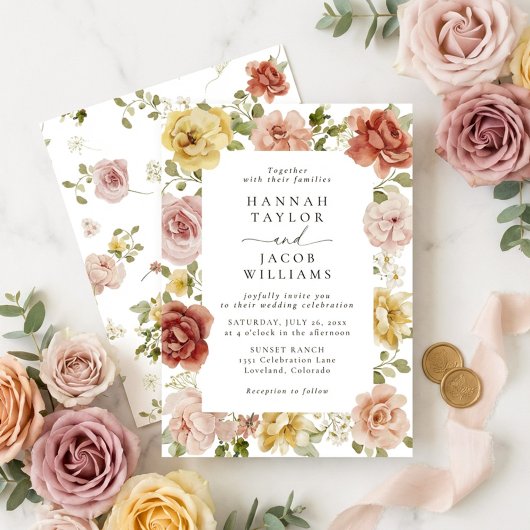 Summer Floral Wedding Kaart