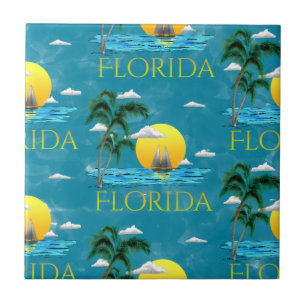 Summer Florida Sailboot Sunset Beach Coastal Tegeltje