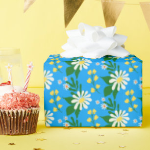 Summer Flower Bouquet op Blue Cadeaupapier