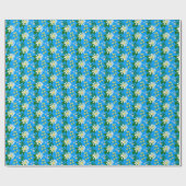 Summer Flower Bouquet op Blue Cadeaupapier (Vlak)