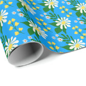 Summer Flower Bouquet op Blue Cadeaupapier (Rol Hoek)