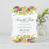 Summer Flower Garden | Weddenschap Save the Date (Staand voorkant)