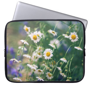 Summer flower pattern in meadow with blue an laptop sleeve