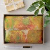 Summer Flowers abstract Oranje Geel Goud Tissuepapier (Geschenk)