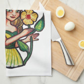 Summer Flowers Fairy Theedoek (Quarter Fold)