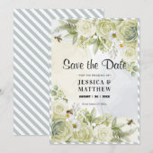 Summer Flowers Golden Lijst Save The Date (Voorkant / Achterkant)