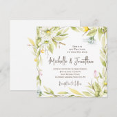 Summer Flowers Greenery Christelijk Wedding Kaart (Voorkant / Achterkant)