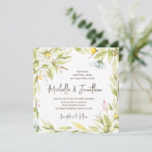 Summer Flowers Greenery Christelijk Wedding Kaart (Staand voorkant)