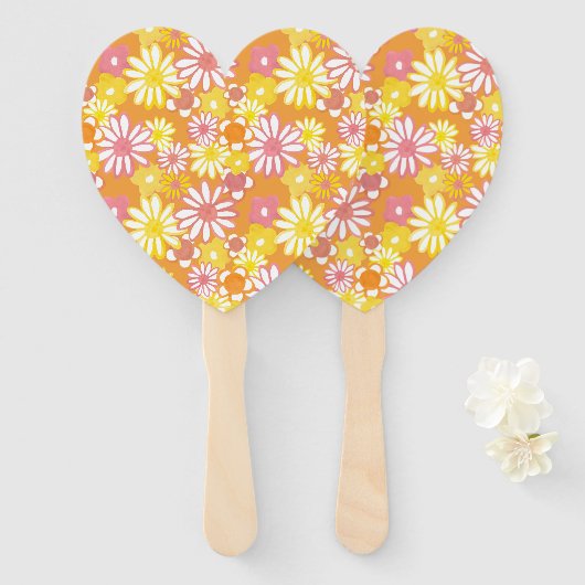 Summer Flowers Hand Fans Handwaaier (Voorkant en achterkant)