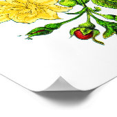 Summer Flowers in een mandje,  kunst Poster (Hoek)