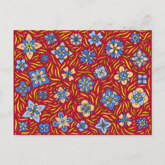 Summer Flowers Red Briefkaart