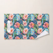 Summer Flowers Tropical Floral Pattern Leaves (Serviette à main)