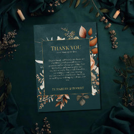 Summer Forest Witch Teal Thank You Card Bedankkaart