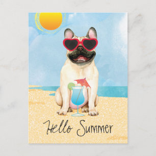 Summer French Bulldog Briefkaart