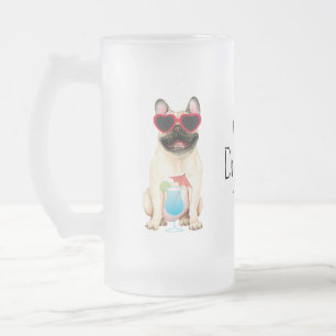 Summer French Bulldog Matglas Bierpul