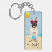 Summer French Bulldog Sleutelhanger (Voorkant Links)