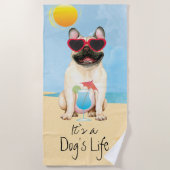 Summer French Bulldog Strandlaken (Voorkant)