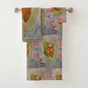 Summer Frog Pond Towels Bad Handdoek