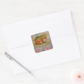 Summer Frog Pond Vierkante Sticker (Envelop)
