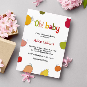 Summer Fruit Baby shower Invitation Kaart