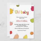 Summer Fruit Baby shower Invitation Kaart (Voorkant)