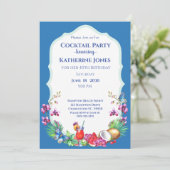 Summer Fruit Birthday Cocktail Kaart (Staand voorkant)