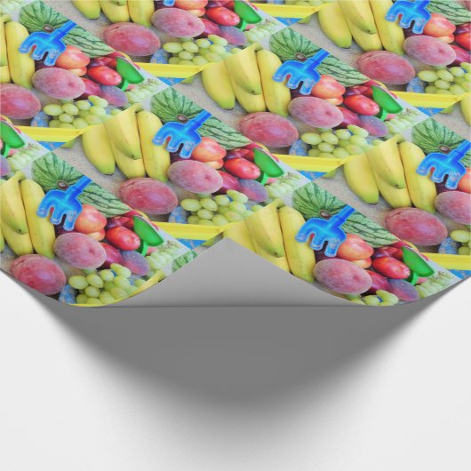 Summer Fruit, Food, Melon, Grappen, Perziken, Bana Cadeaupapier (Hoek)