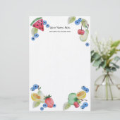 Summer Fruit Linen Stationery Briefpapier (Staand voorkant)