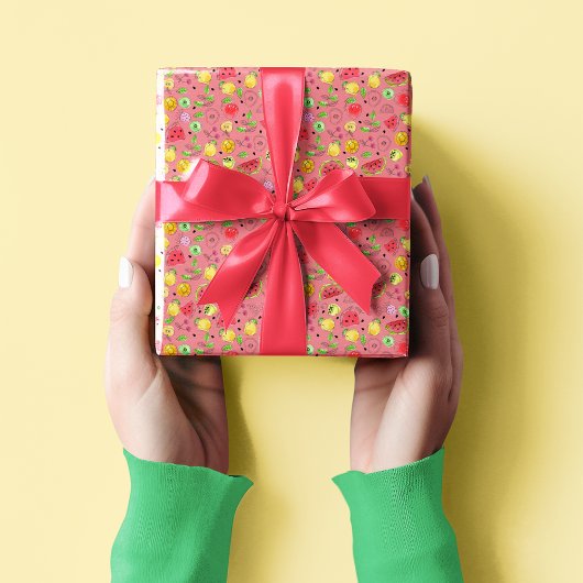Summer Fruit Pattern | Roos Roze Cadeaupapier