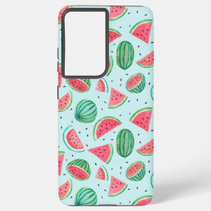 Summer Fruit Pattern Watermeloen rood groen Samsung Galaxy Hoesje