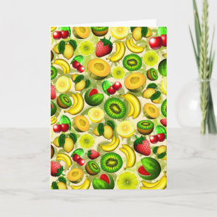 Summer Fruits Juicy Pattern Wenskaart Kaart