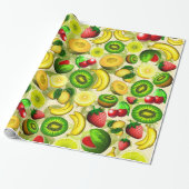 Summer Fruits Juicy PatterWrapping Paper Cadeaupapier (Uitgerold)