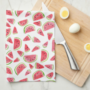 Summer Fruity Fun Watermeloenen Waterverf Colorful Theedoek